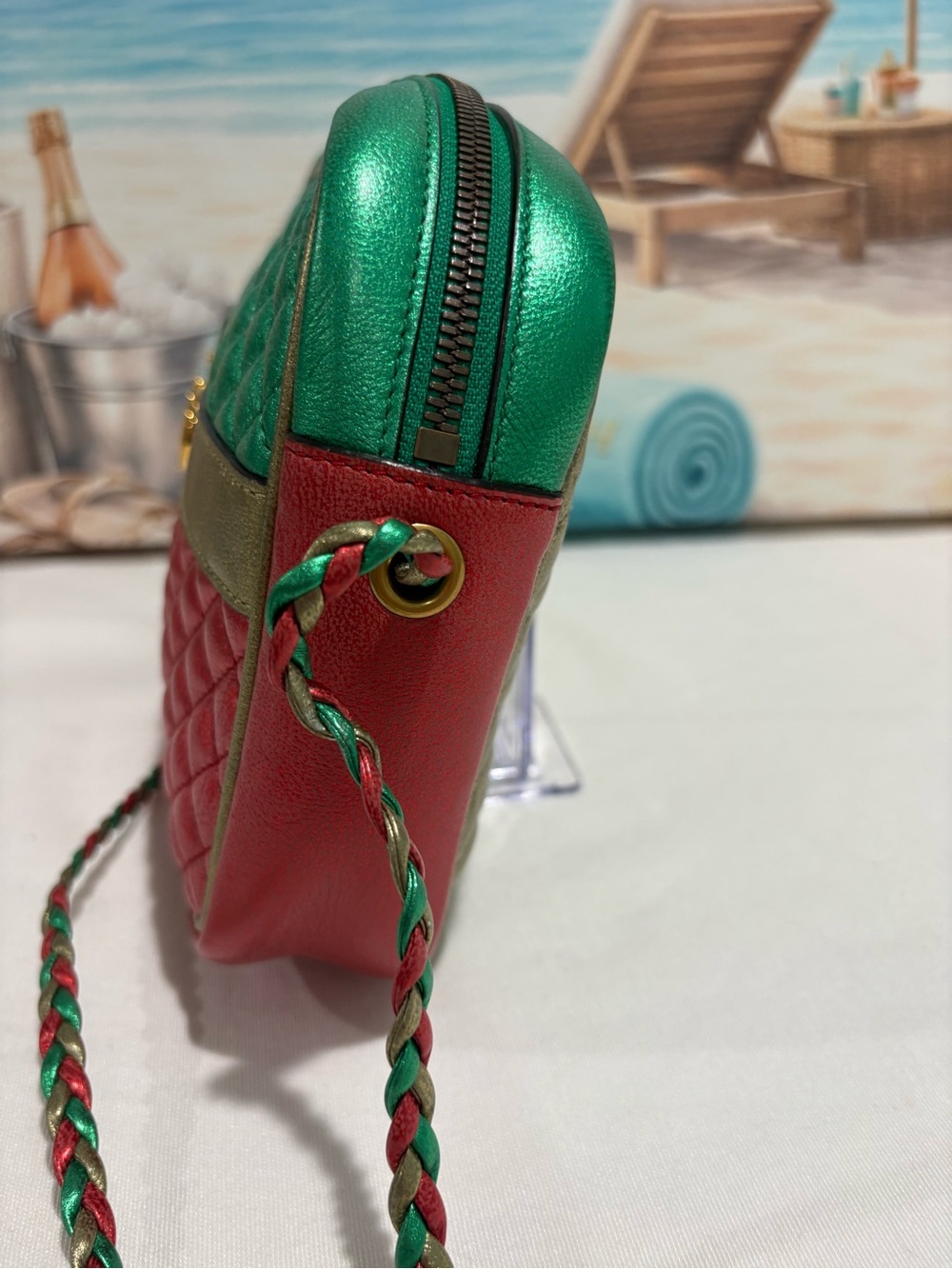 Authentic Gucci Trapuntata Metallic Matelassé Crossbody Bag w/ Certificate - Picture 10 of 16